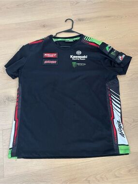 Men’s Kawasaki Motor Sports Ninja Black Graphic Crew T‑Shirt